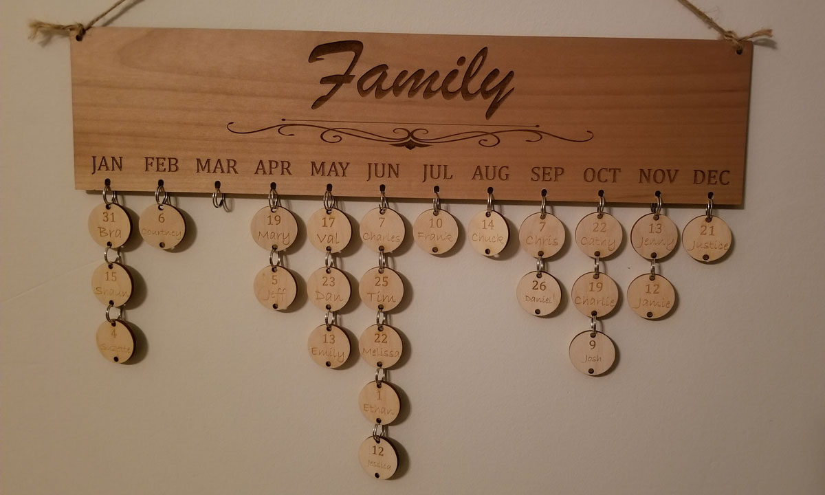 Laser Cut Family Sign